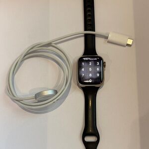 Apple Watch Series 7 With Black Band And Charger